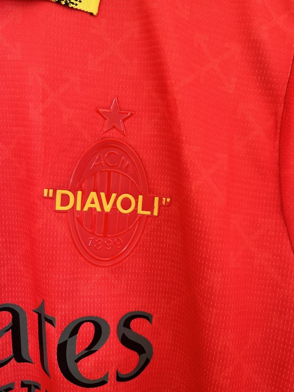 25/26 AC Milan Three Guests Red and Green Short Sleeve Soccer Jersey - Image 8