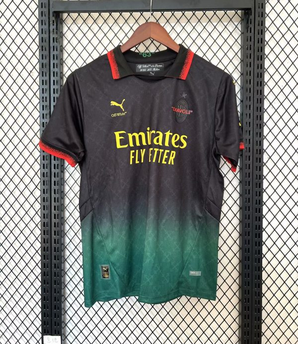 25/26 AC Milan Three Away Black Green Short Sleeve Soccer Jersey