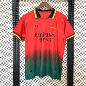 25/26 AC Milan Three Guests Red and Green Short Sleeve Soccer Jersey