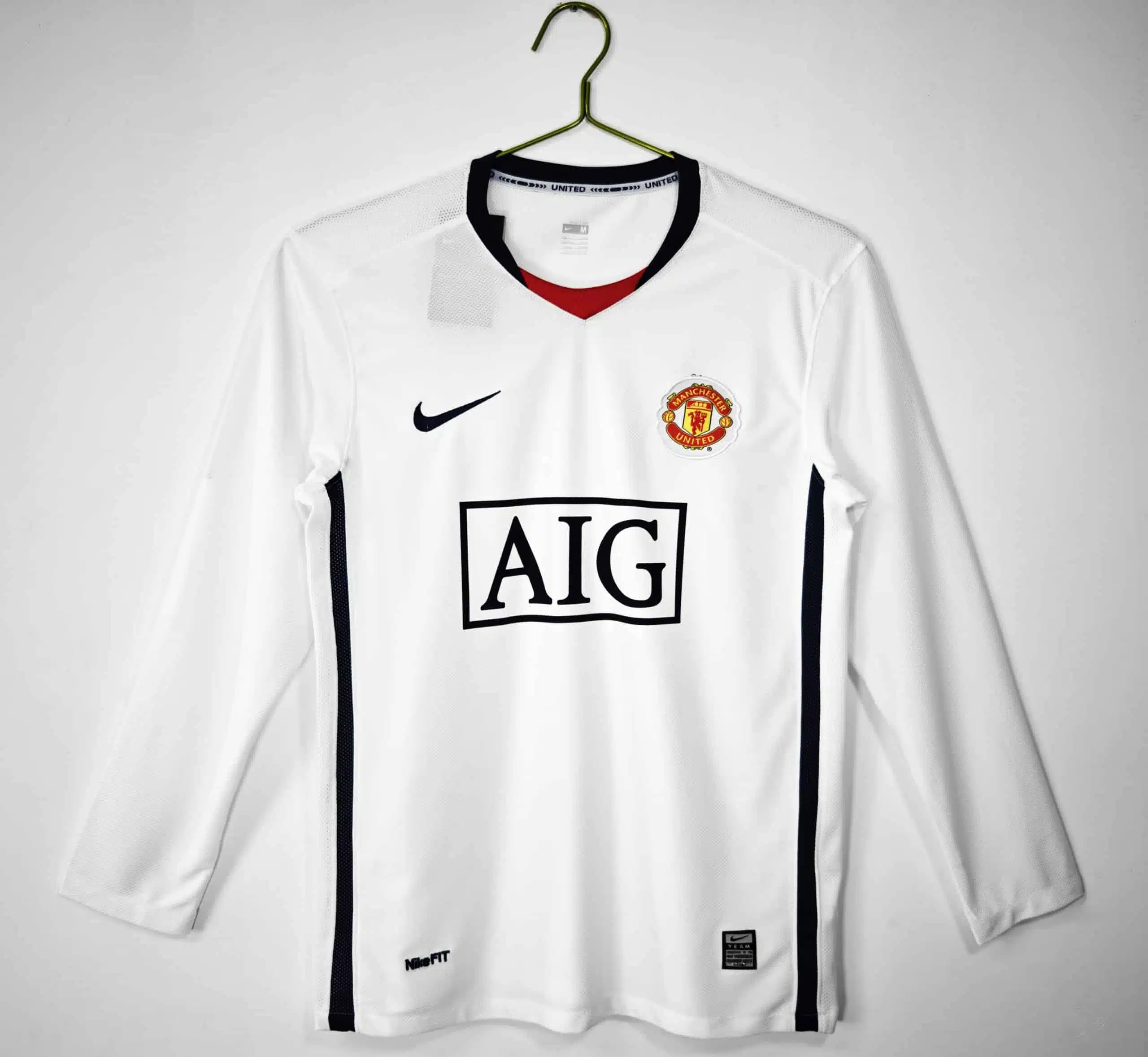 08-09 Manchester United League Edition away white Long Sleeve Jersey/08-09 曼联客场联赛版长袖