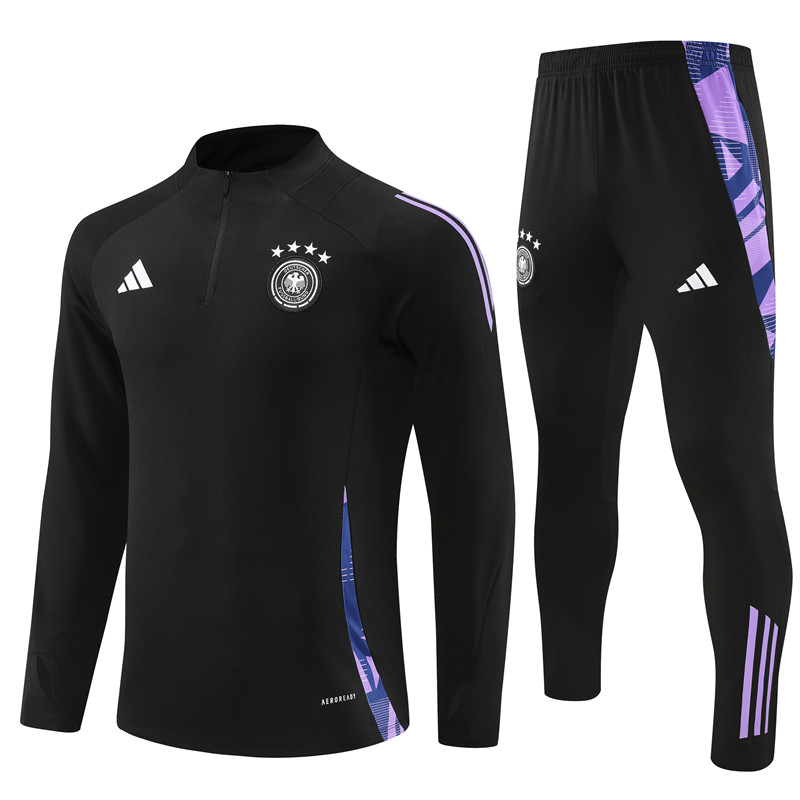 2024 Germany Black Training Suit/2024德国黑色半拉训练服