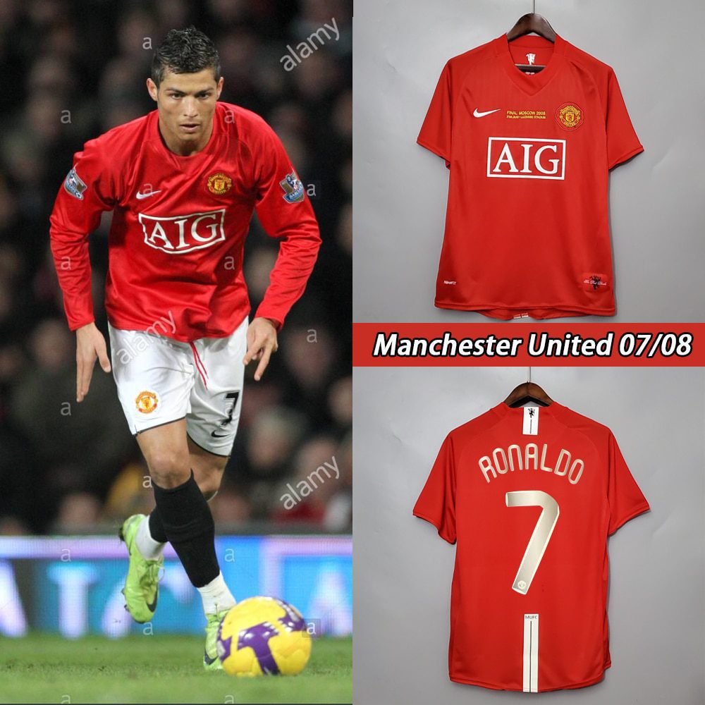07-08 Manchester United Home Retro Jersey with 7#RONALDO