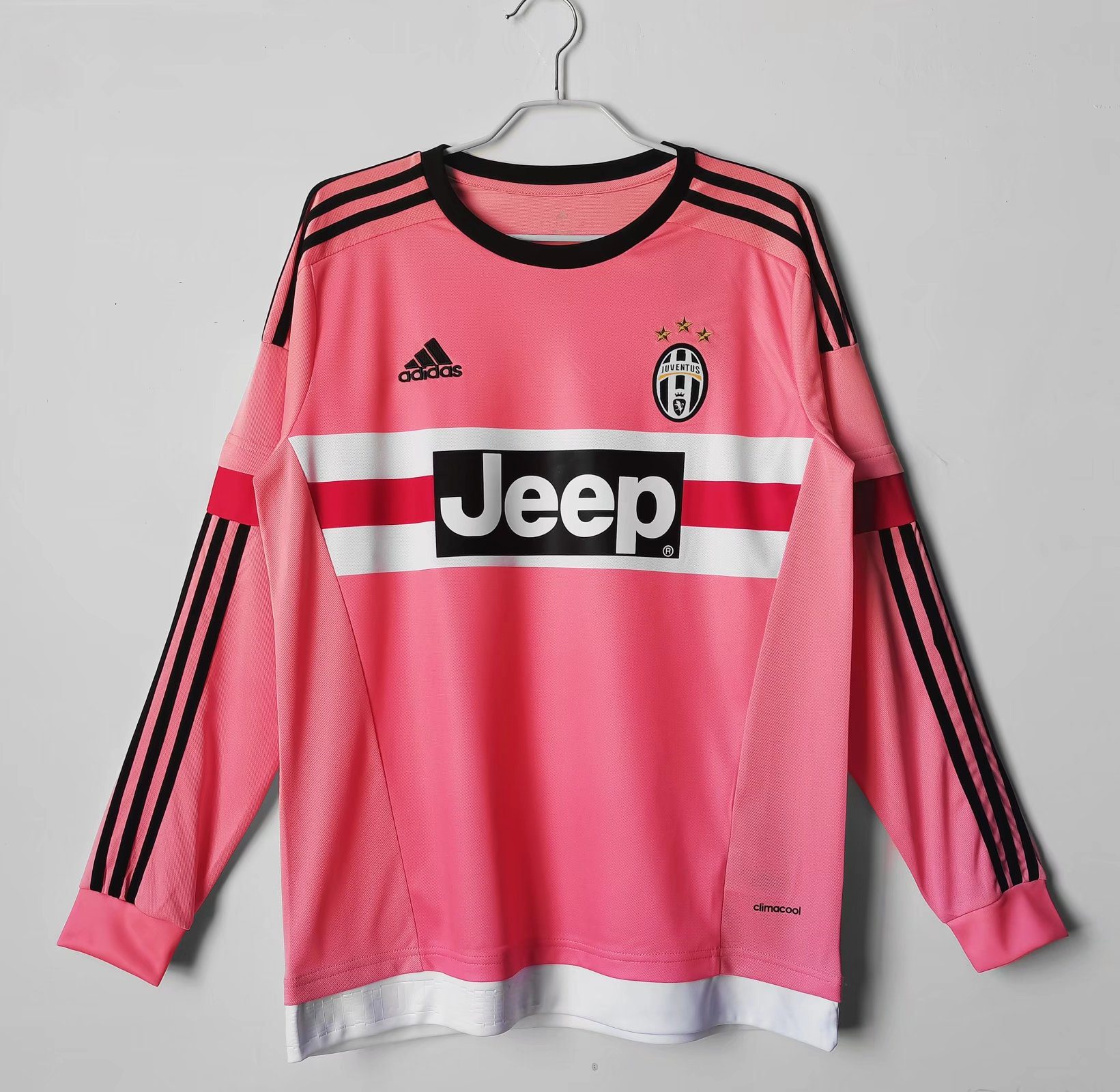 2015-16 Juventus Away Long Sleeve Retro Jersey