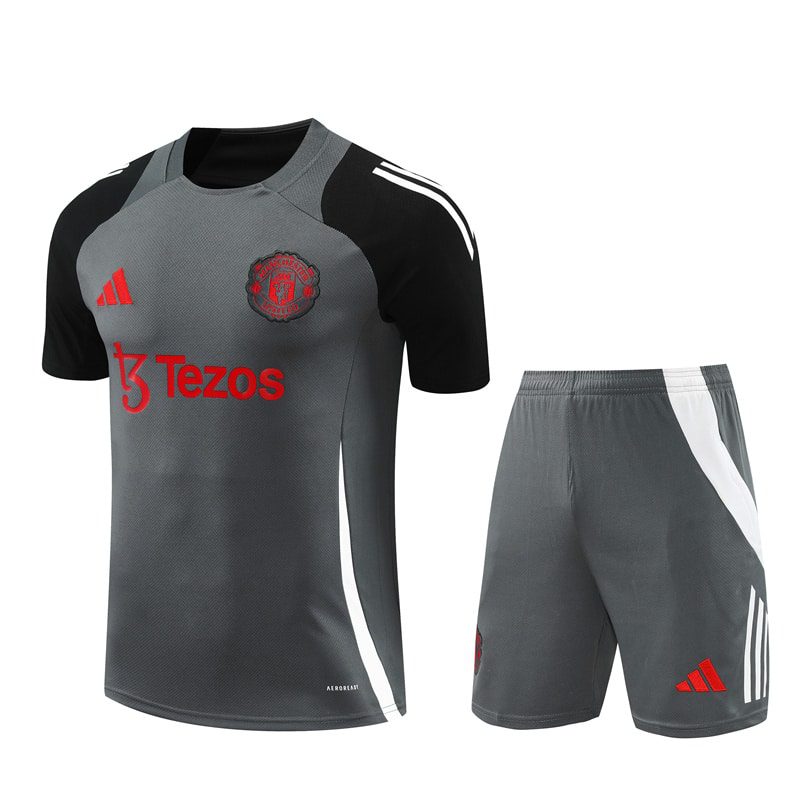 24-25 Manchester United Grey Short Sleeve Training Suit