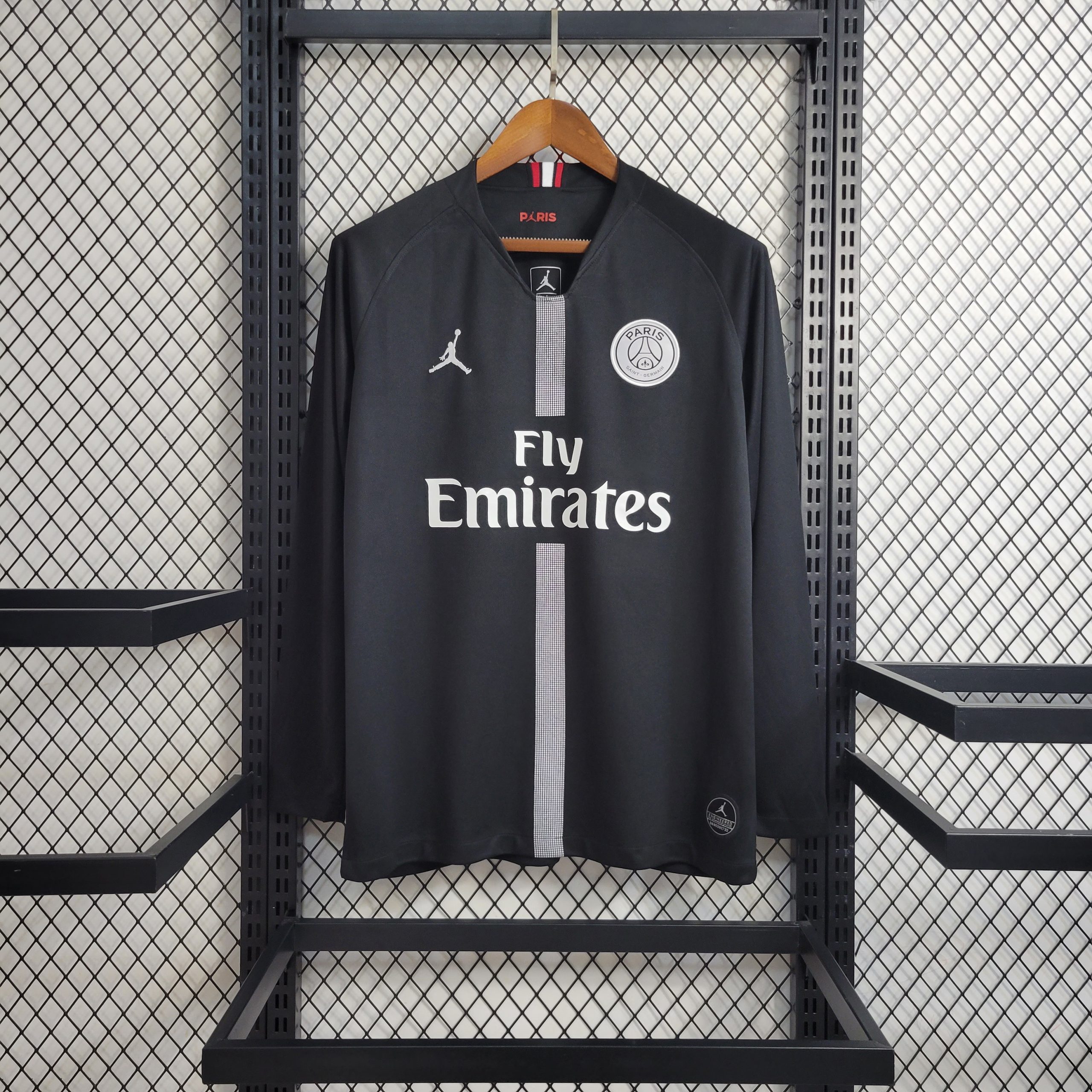 18-19 PSG Black Retro Long Sleeve Jersey/18-19 PSG复古长袖