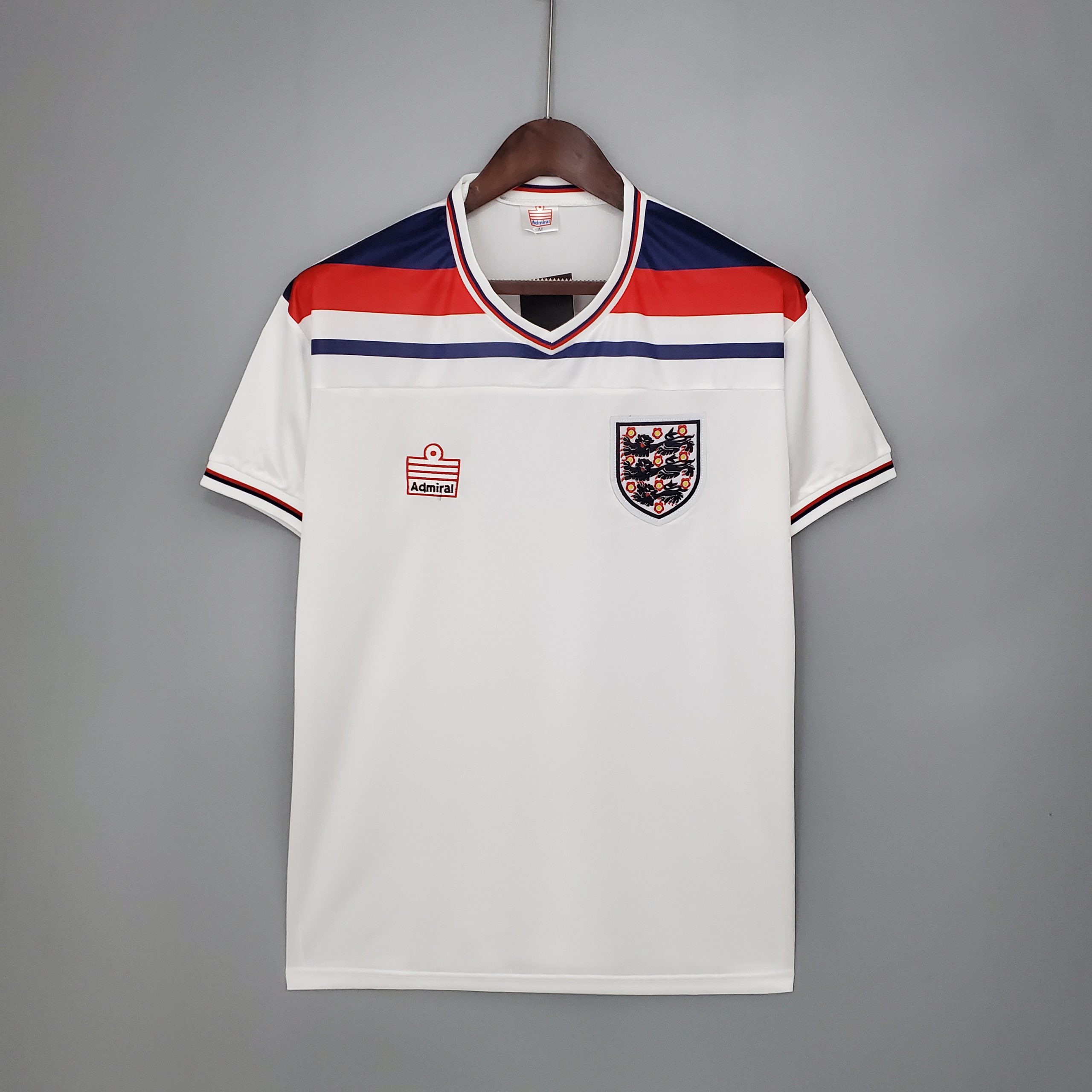 1982 England Home White Retro Jersey