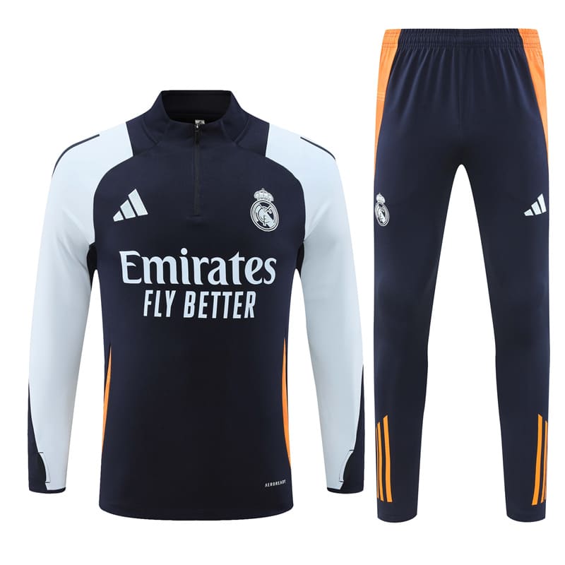 24-25 Real Madrid Blue Training Suit/ 24-25 皇马蓝色半拉训练服