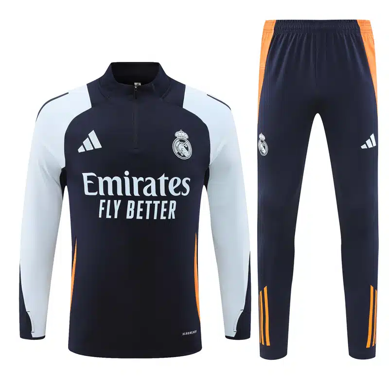 24-25 Real Madrid Blue Training Suit/ 24-25 皇马蓝色半拉训练服