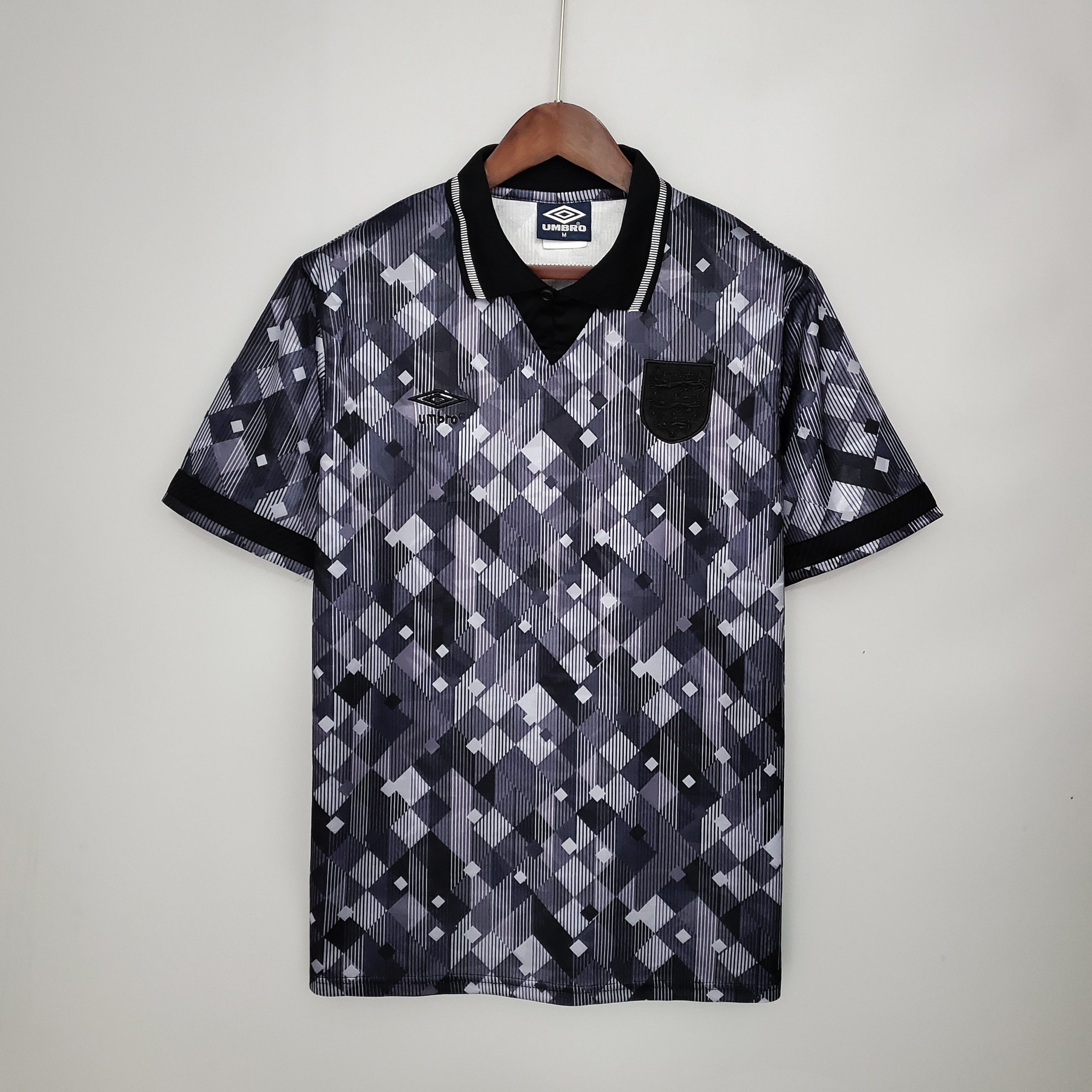 1990 England Retro black away fans version jersey