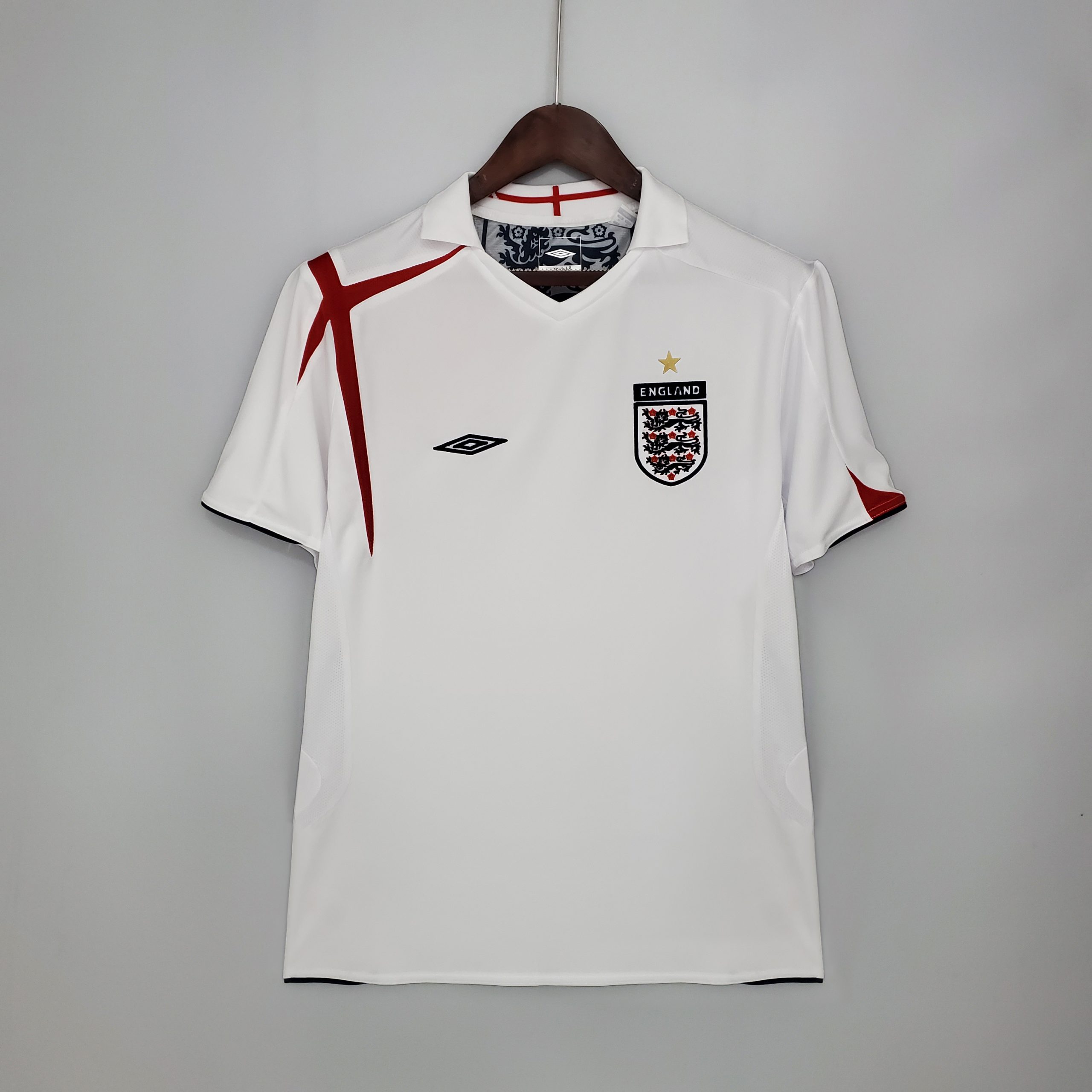 2006  England Home White Retro Jersey