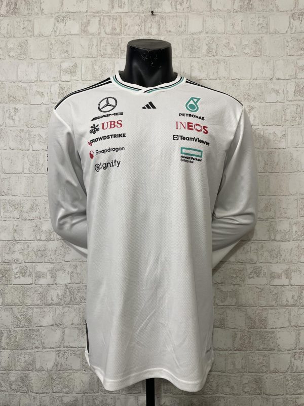 2025 F1 Mercedes White Long Sleeve