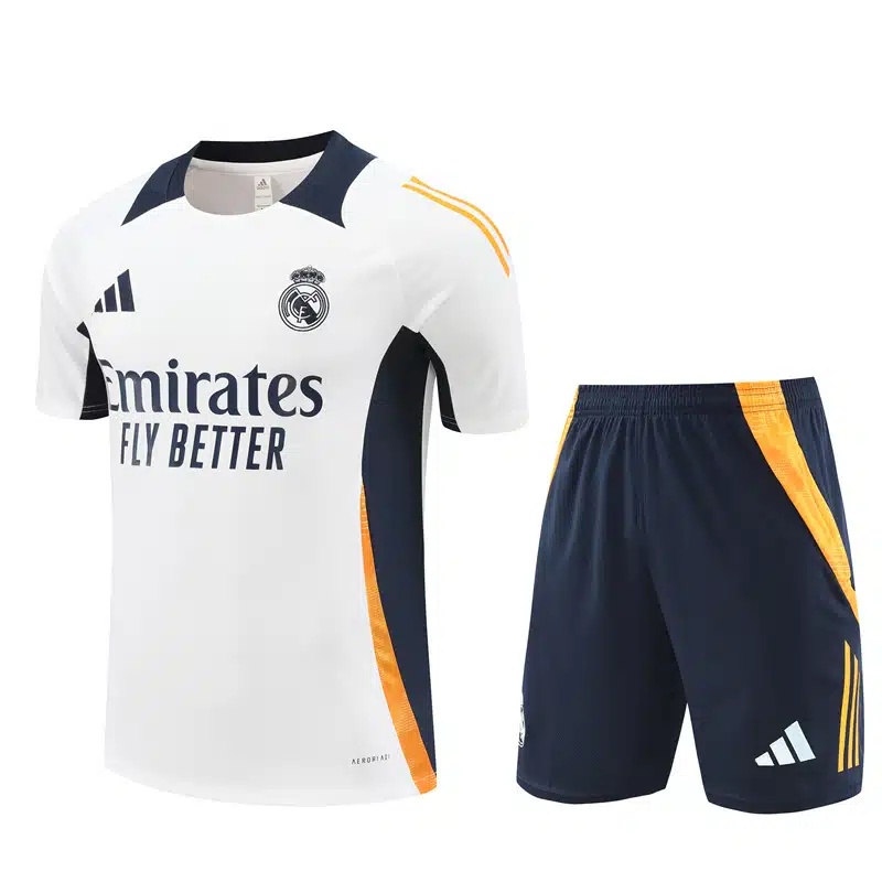 24-25 Real Madrid White Short Sleeve Training Suit/ 24-25 皇马白色短袖训练服