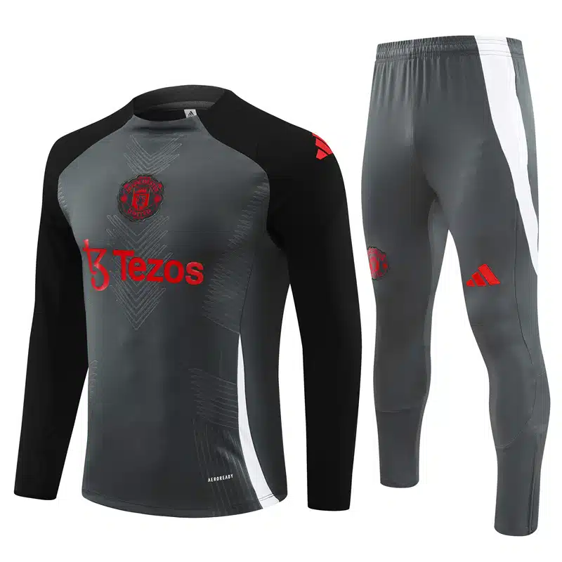 24-25 Manchester United Grey Player Version Training Suit/24-25曼联半拉训练服，球员版