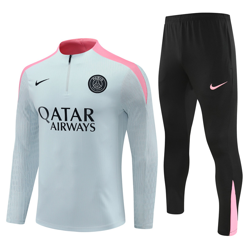 24-25 PSG Light gray Player Version Training Suit/24-25PSG巴黎半拉训练服，球员版