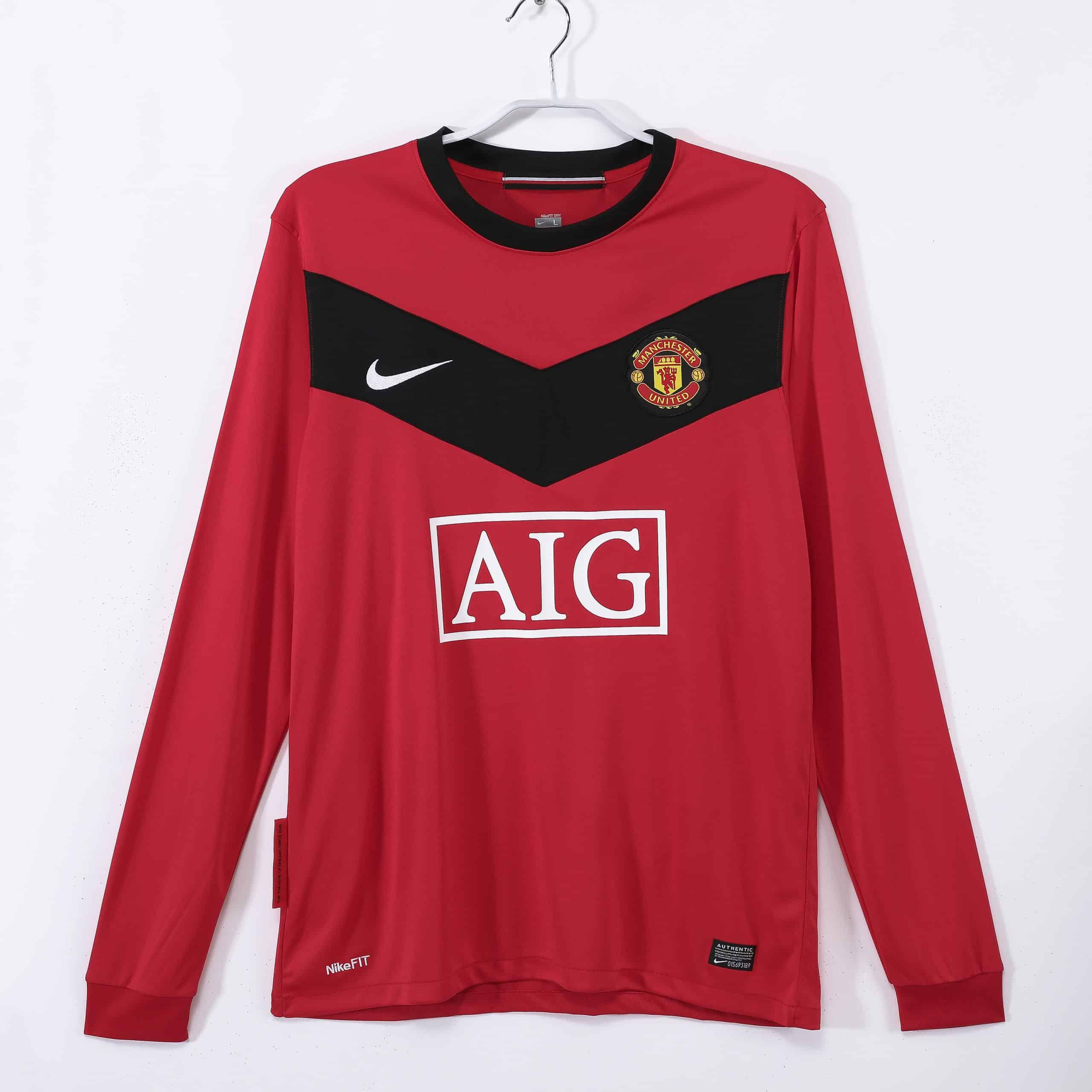 09-10 Manchester United Home long sleeve Retro Jersey/09-10曼联主场长袖