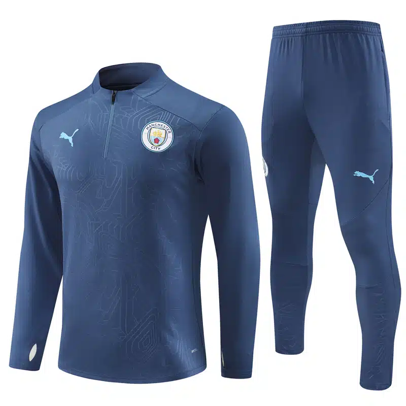 24-25 Manchester City Blue Training Suit/24-25曼城半拉训练服