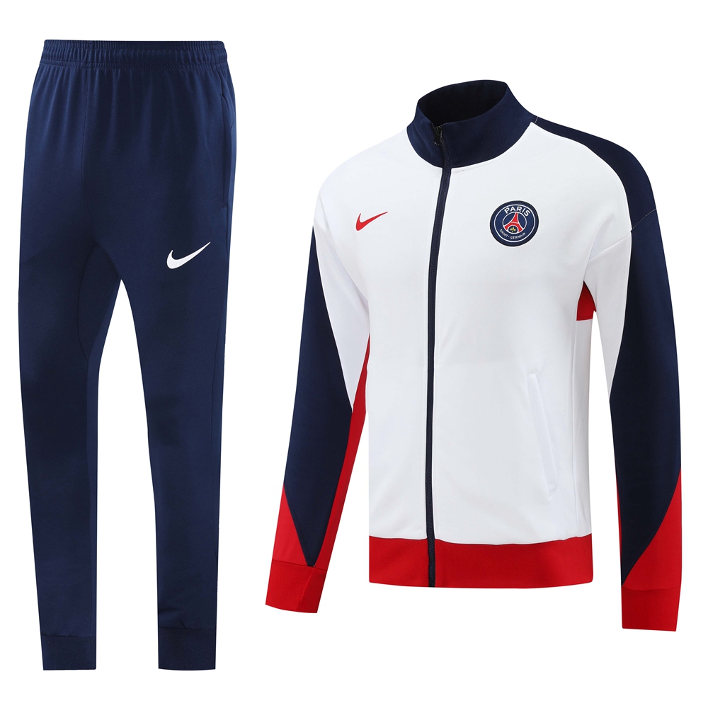 24-25 PSG White Jacket Tracksuit/ 24-25巴黎白色夹克训练服