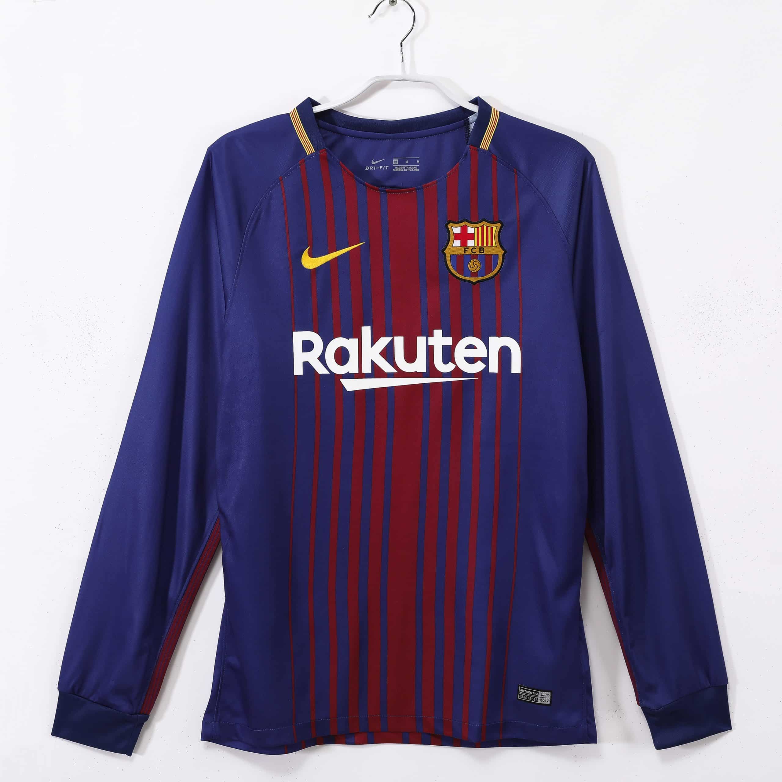 17-18 Barcelona Home Retro Long Sleeve Jersey/17-18巴萨主场长袖