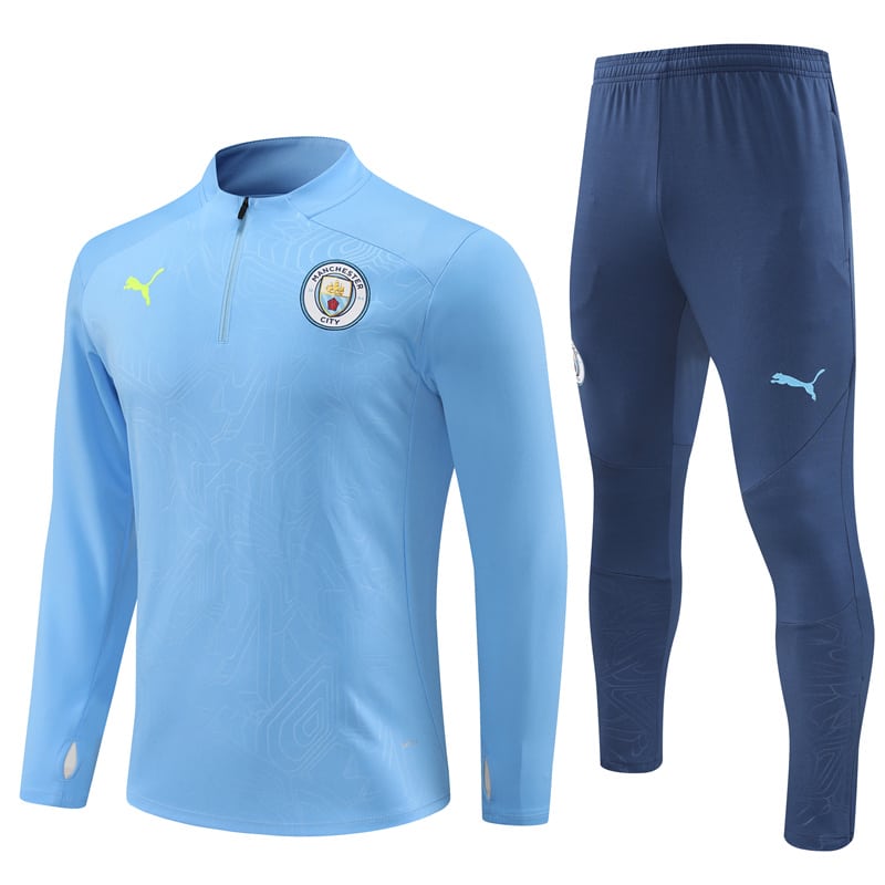 24-25 Manchester City Blue Training Suit/24-25曼城半拉训练服