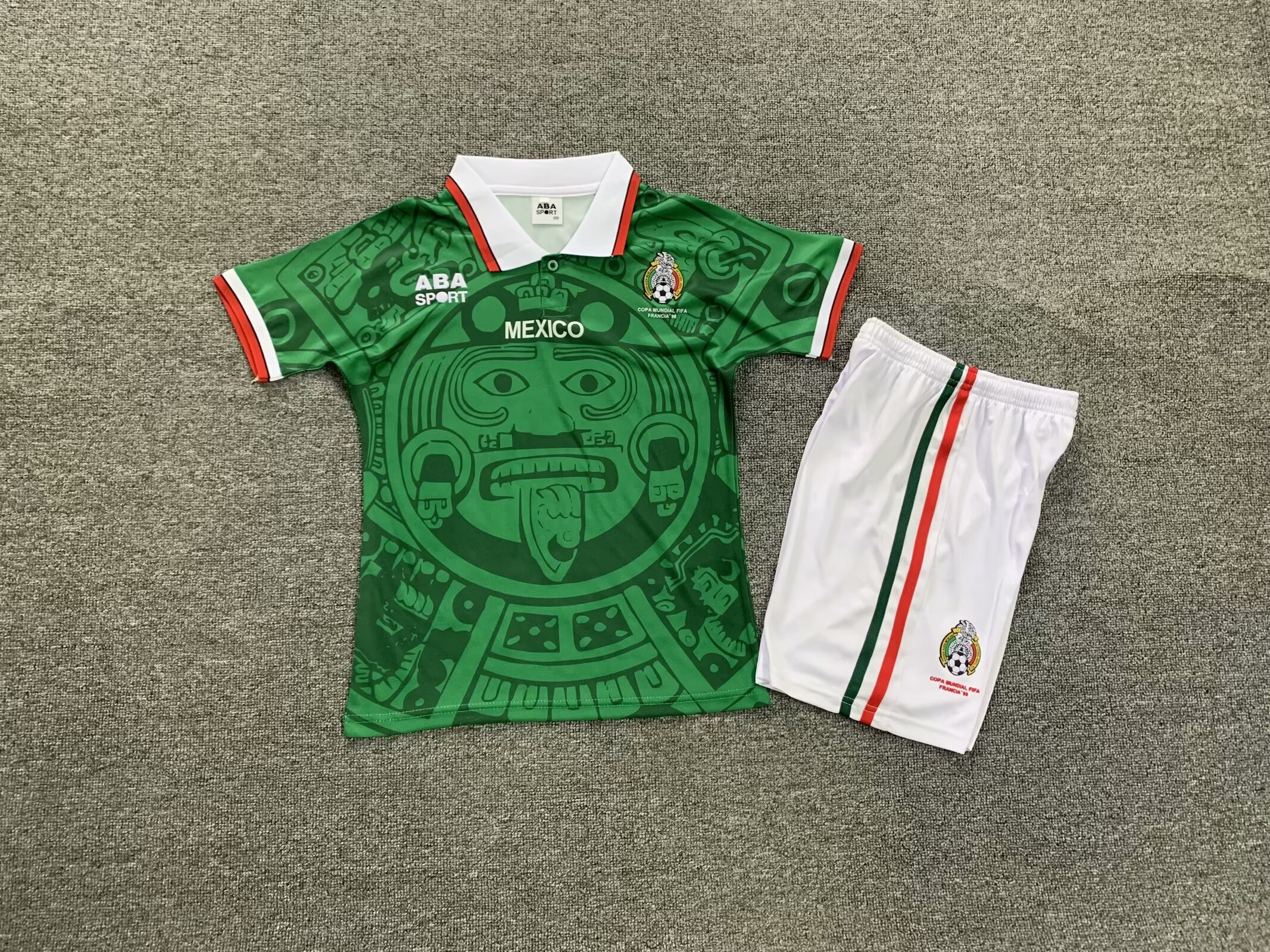 Retro 1998 Mexico Home Kids Kit/1998 墨西哥主场童装