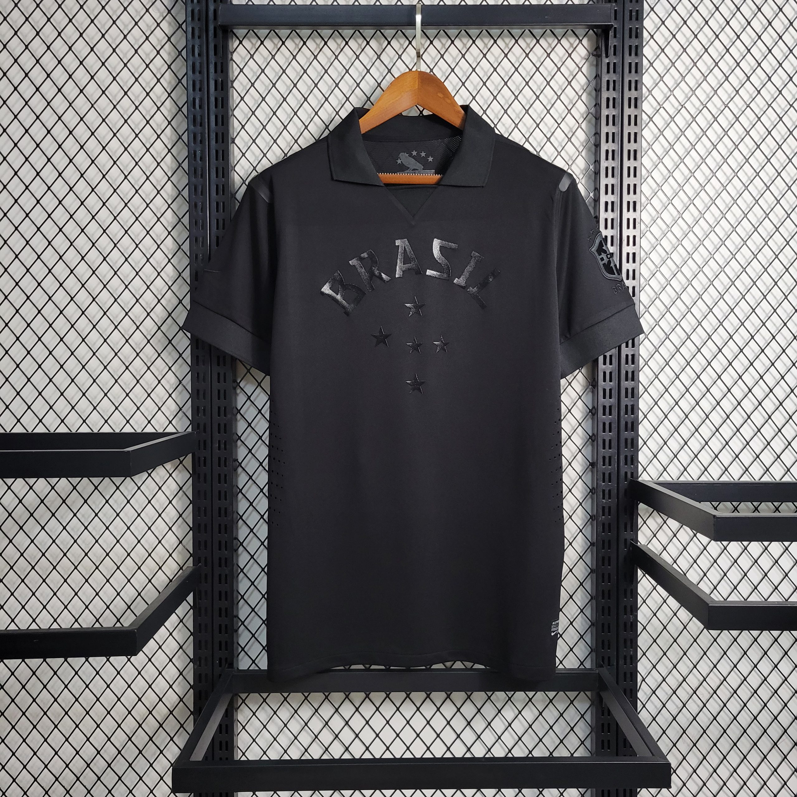 2013 Brazil Black Retro Jersey