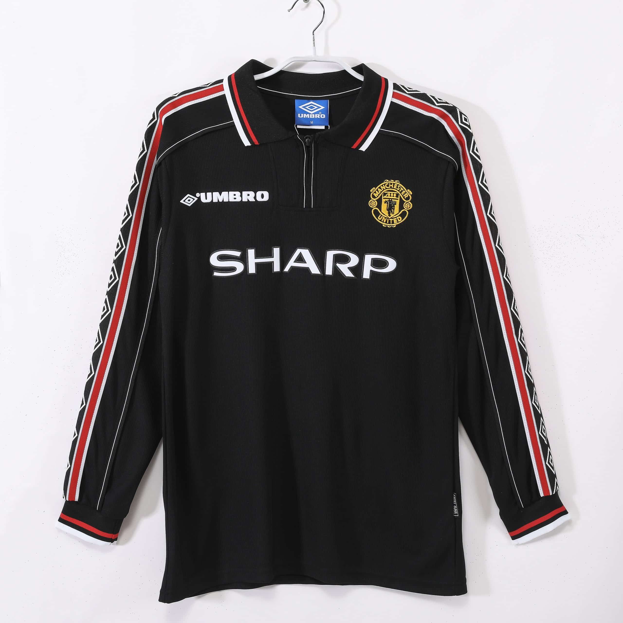 98-99 Manchester United Black Retro Long Sleeve Jersey/98-99曼联黑色长袖