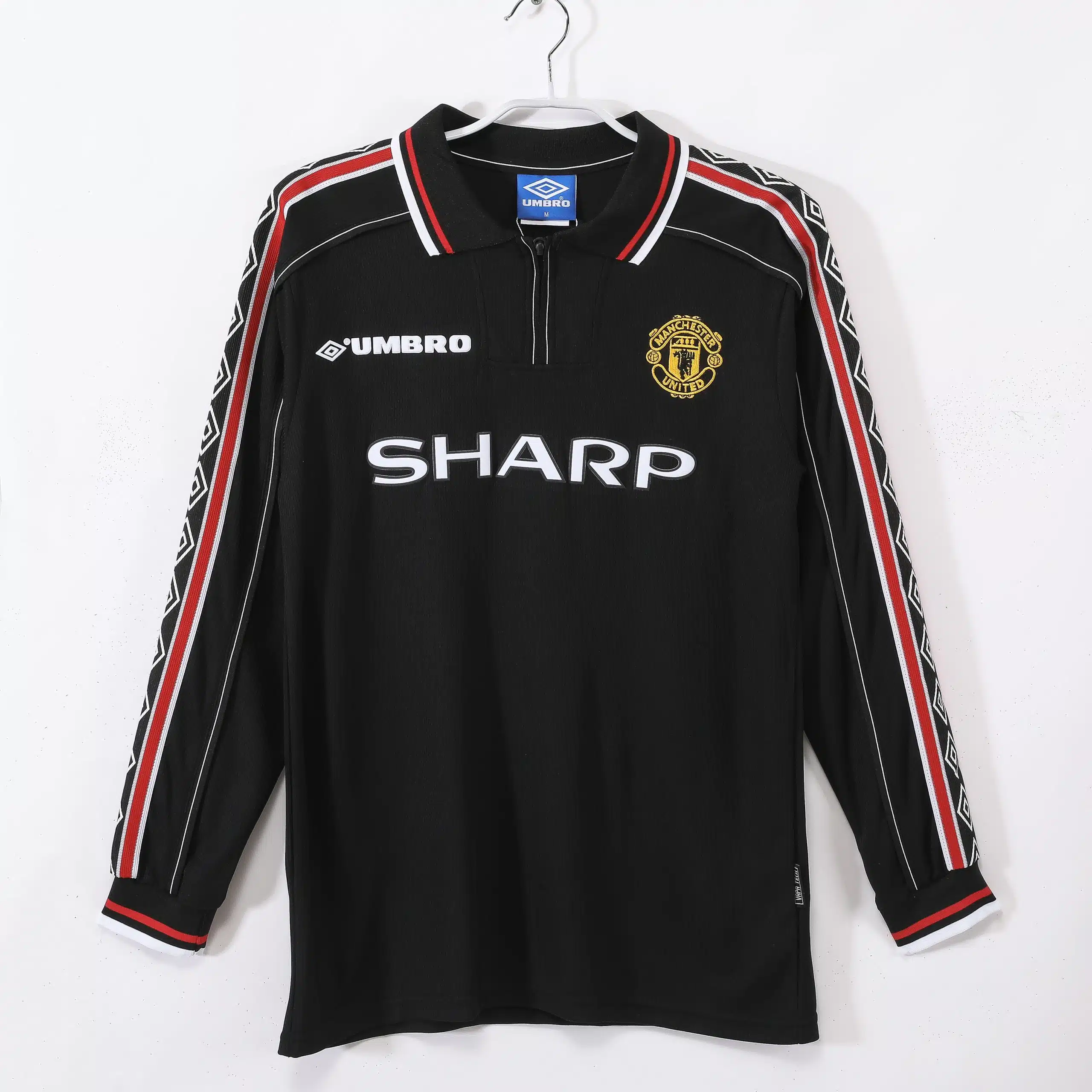 98-99 Manchester United Black Retro Long Sleeve Jersey/98-99曼联黑色长袖