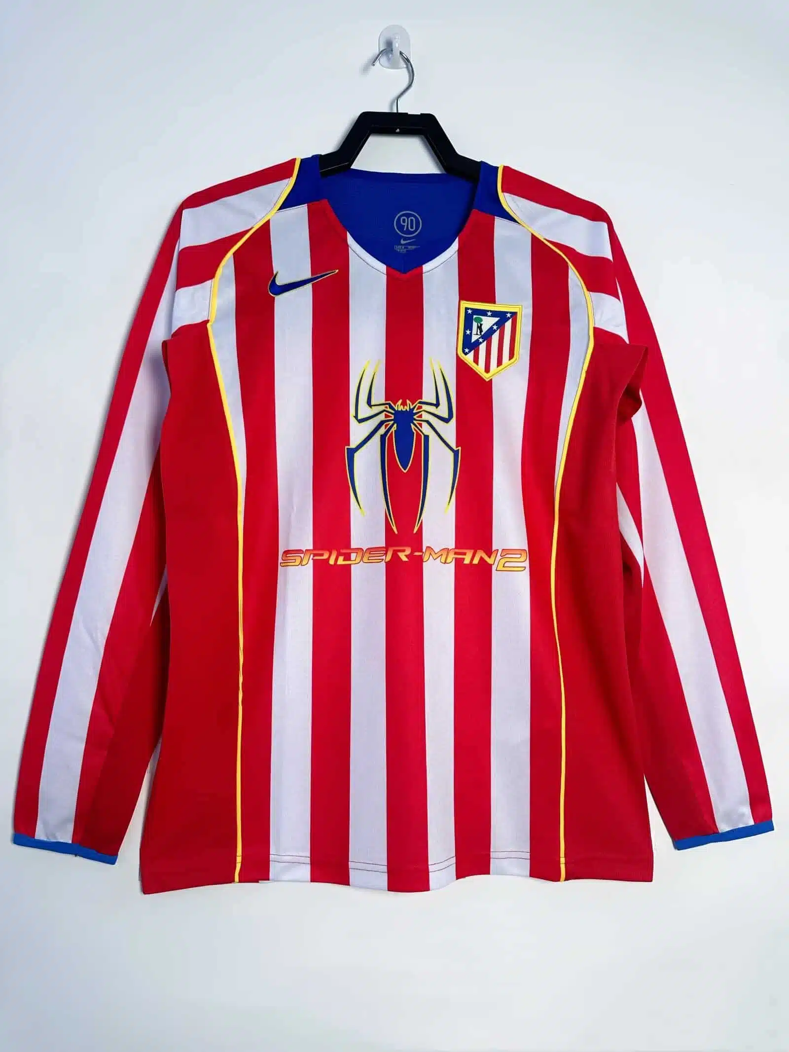 04-05 Atletico Madrid Home long sleeve Retro Jersey/04-05马竞主场长袖