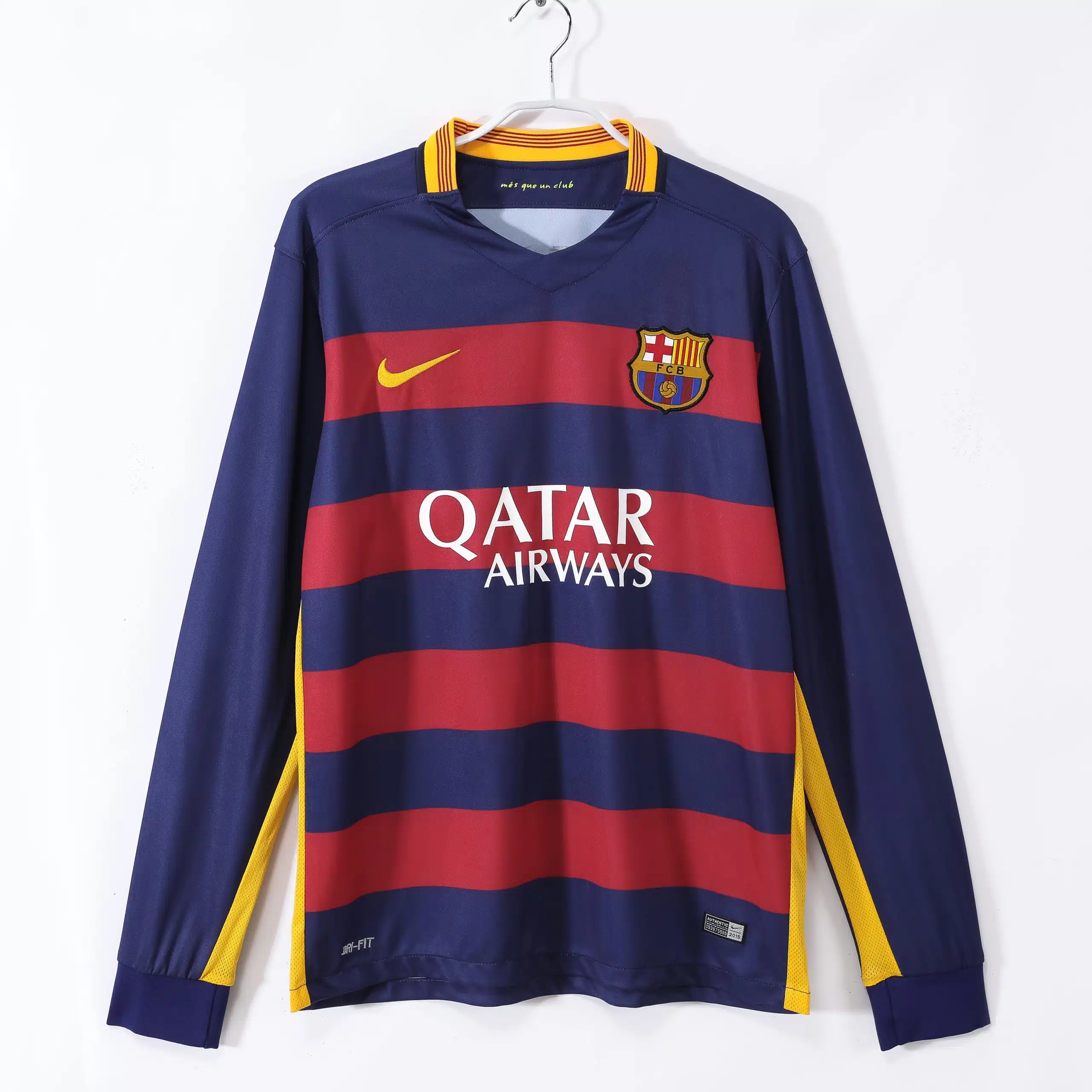 15-16 Barcelona Home Retro Long Sleeve Jersey/15-16巴萨主场长袖