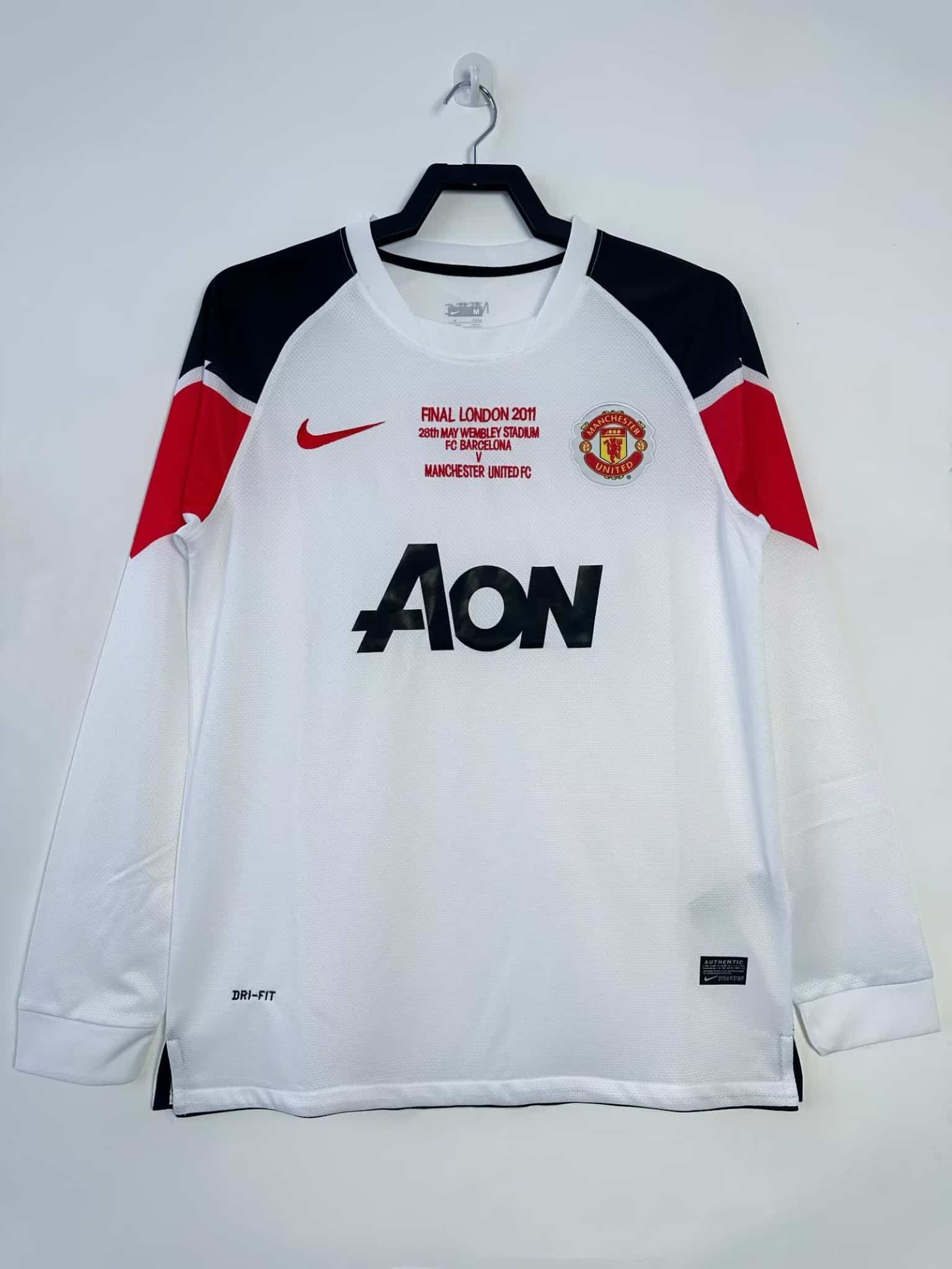 10-11 Manchester United Away Champions League long sleeve Retro Jersey