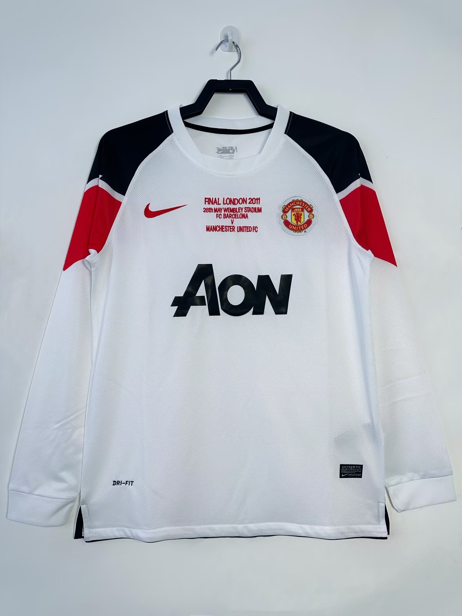 10-11 Manchester United Away Champions League long sleeve Retro Jersey/10-11曼联客场长袖，欧冠版