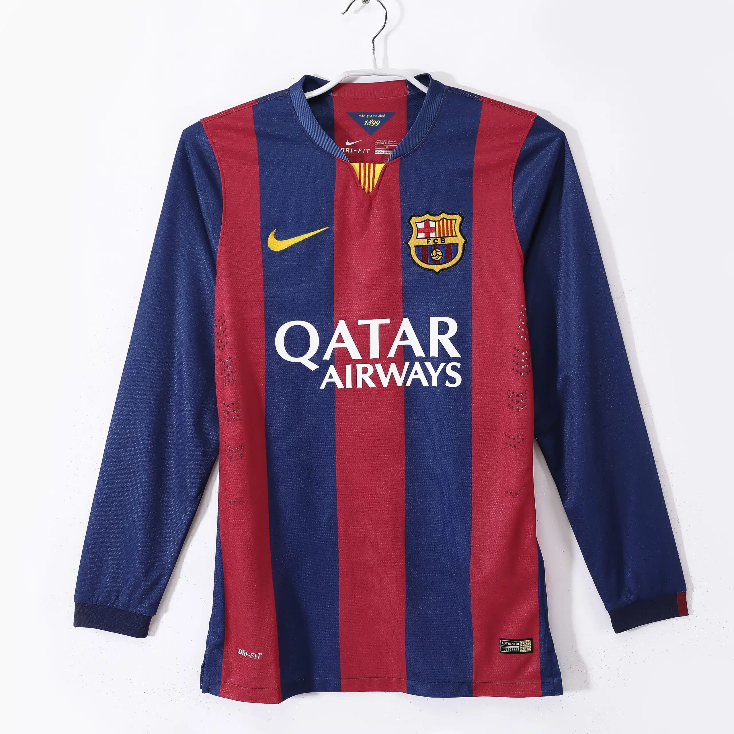 14-15 Barcelona Home Retro Long Sleeve Jersey/14-15巴萨主场长袖