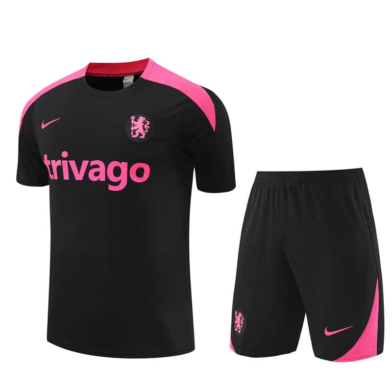 24-25 Chelsea Black Short Sleeve Training Suit