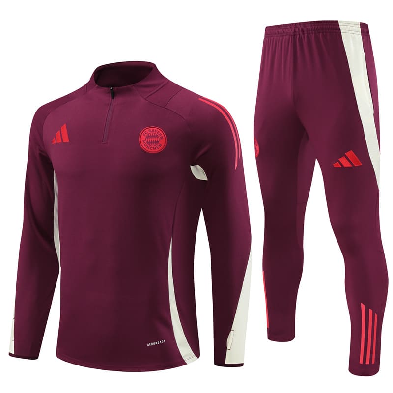 24-25 Bayern Munich Red Training Suit/24-25拜仁半拉训练服