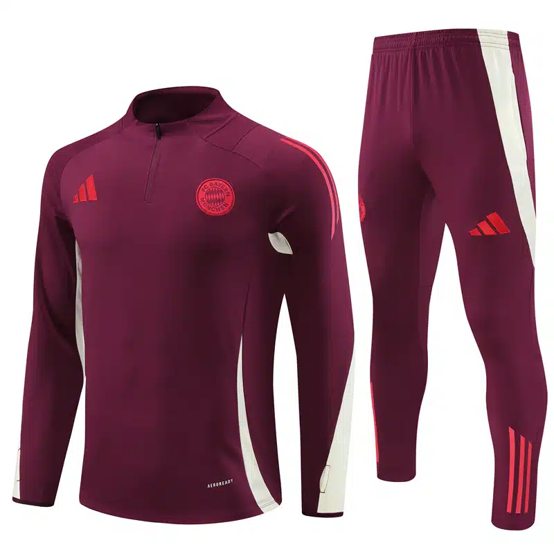 24-25 Bayern Munich Red Training Suit/24-25拜仁半拉训练服