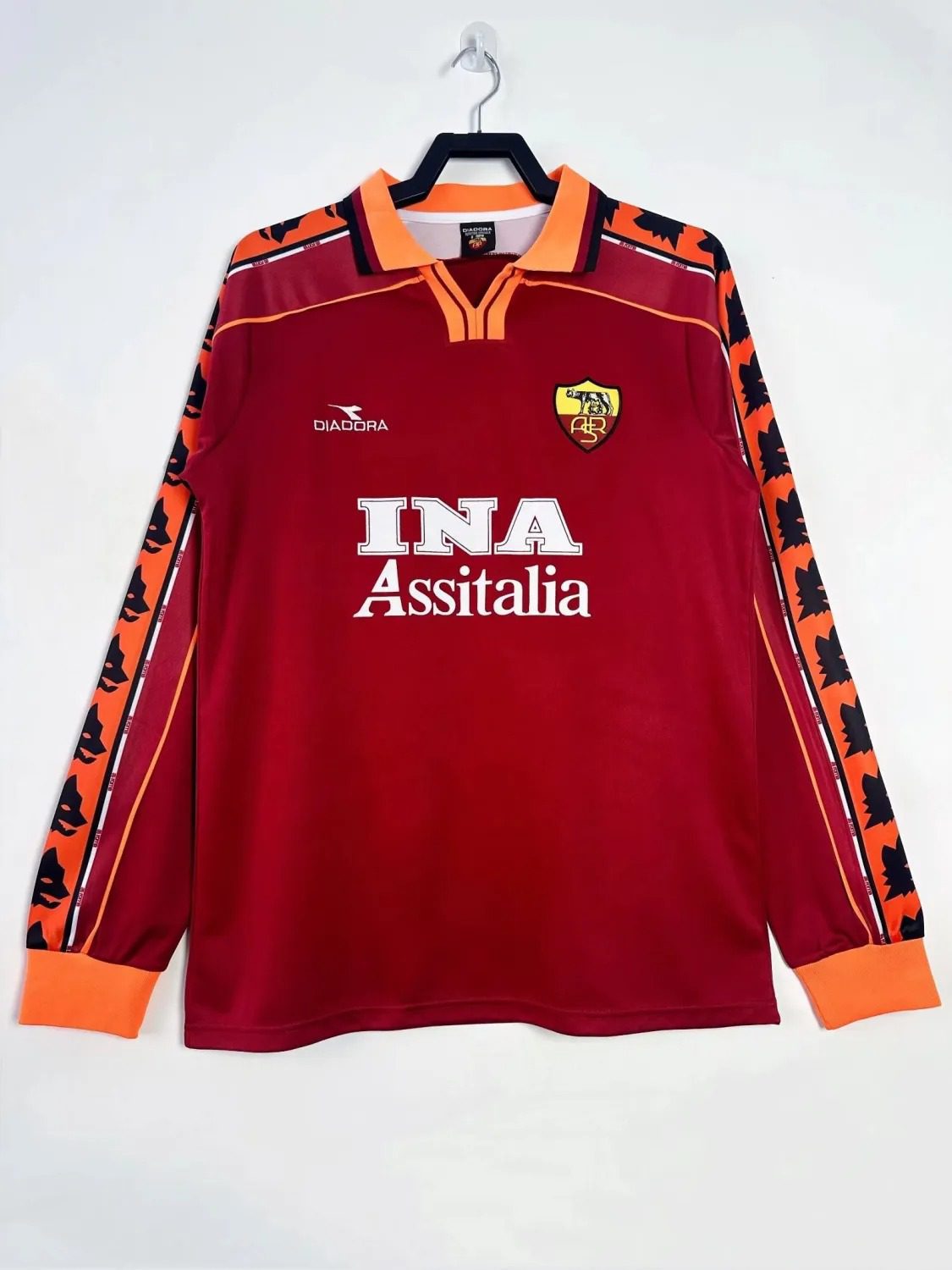 98-99 Roma Home Long Sleeve Retro Jersey