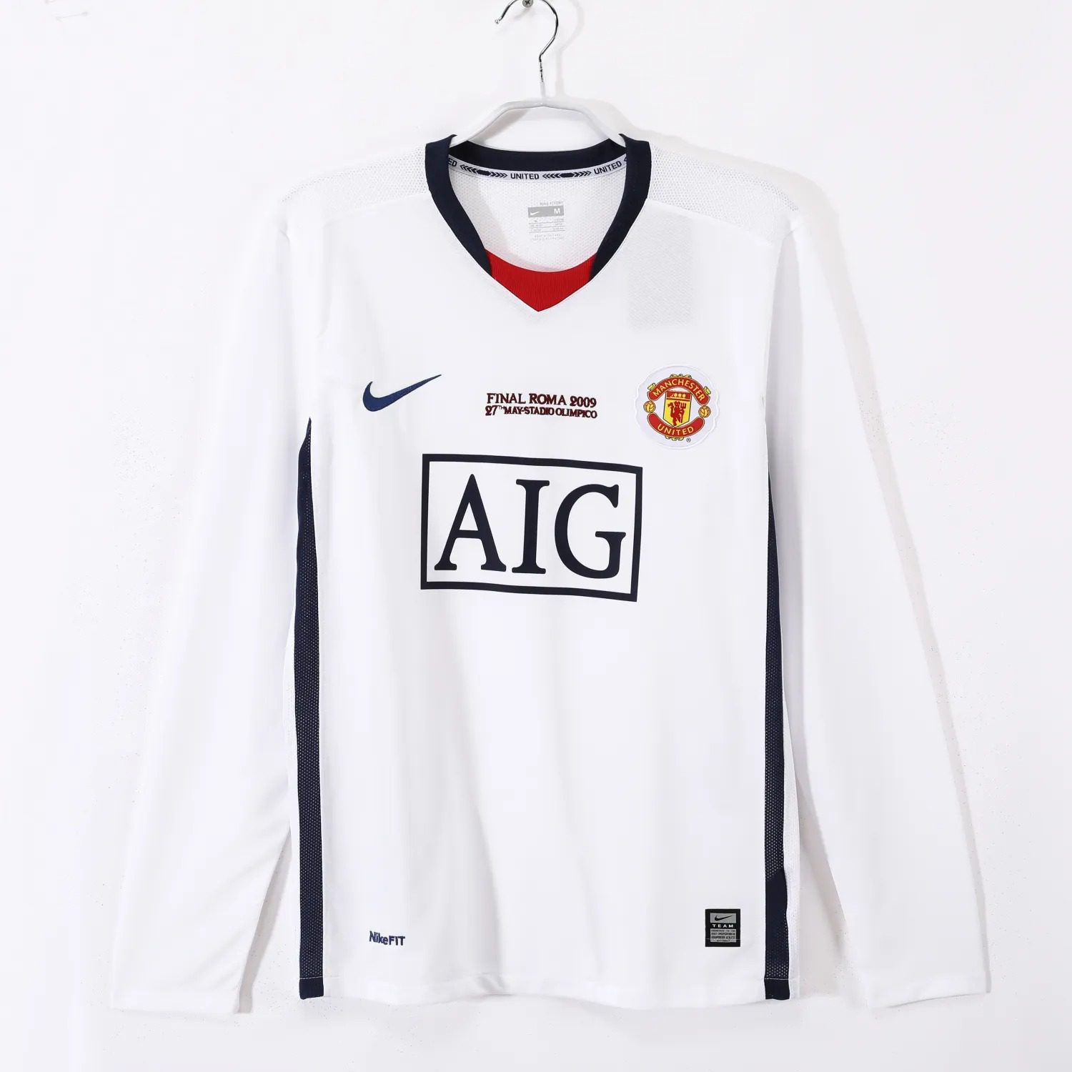 08-09 Manchester United Champions League away white Long Sleeve jersey