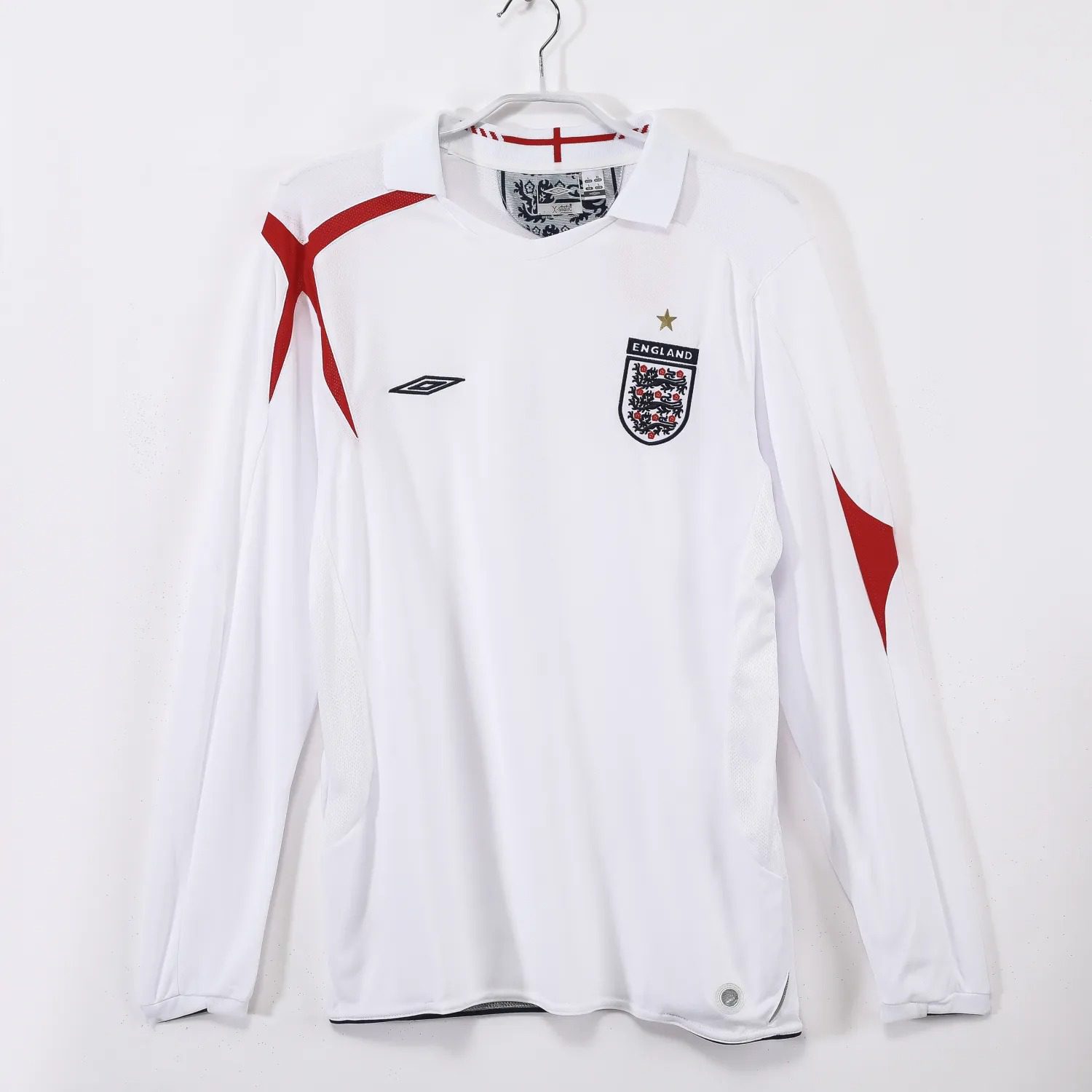 2006 England Home Long Sleeve Retro Jersey