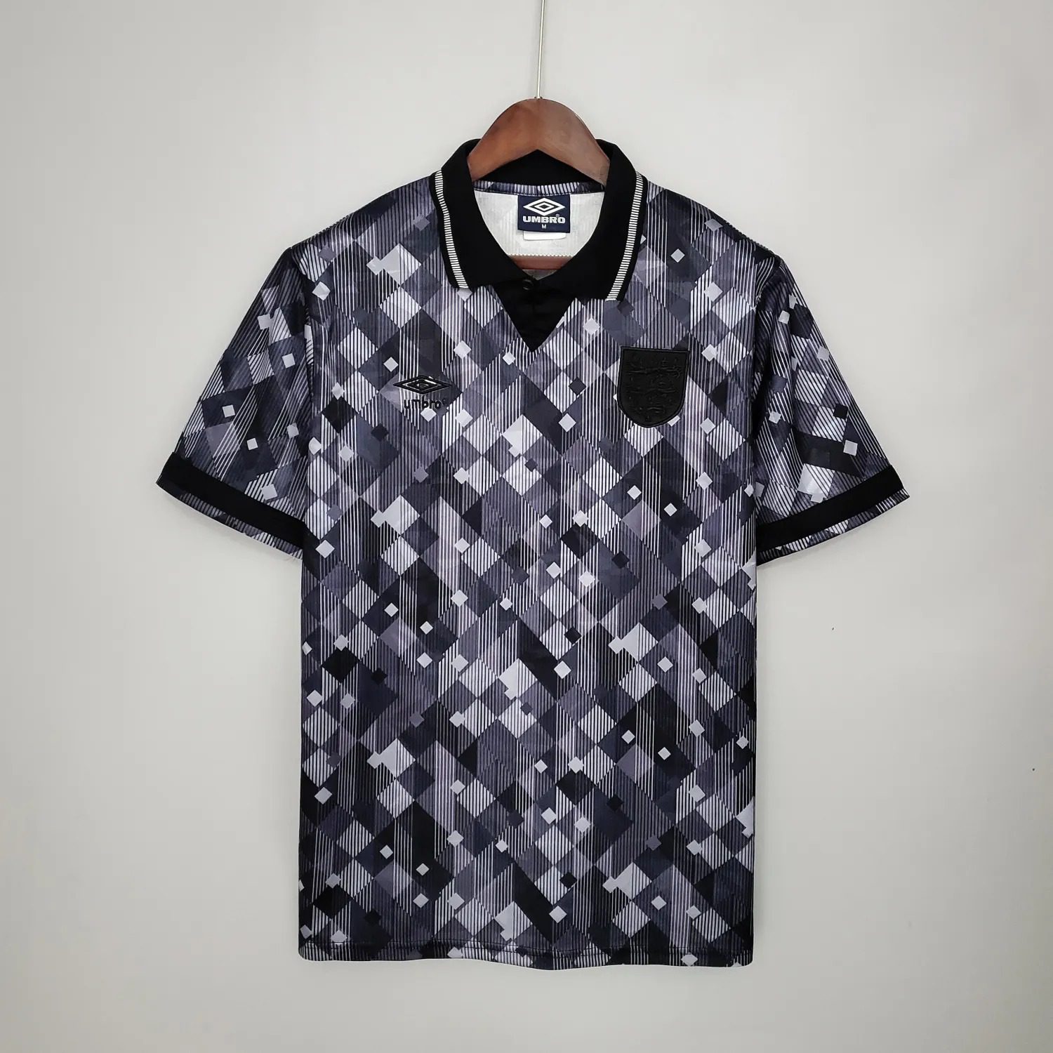 1990 England Retro black away fans version jersey