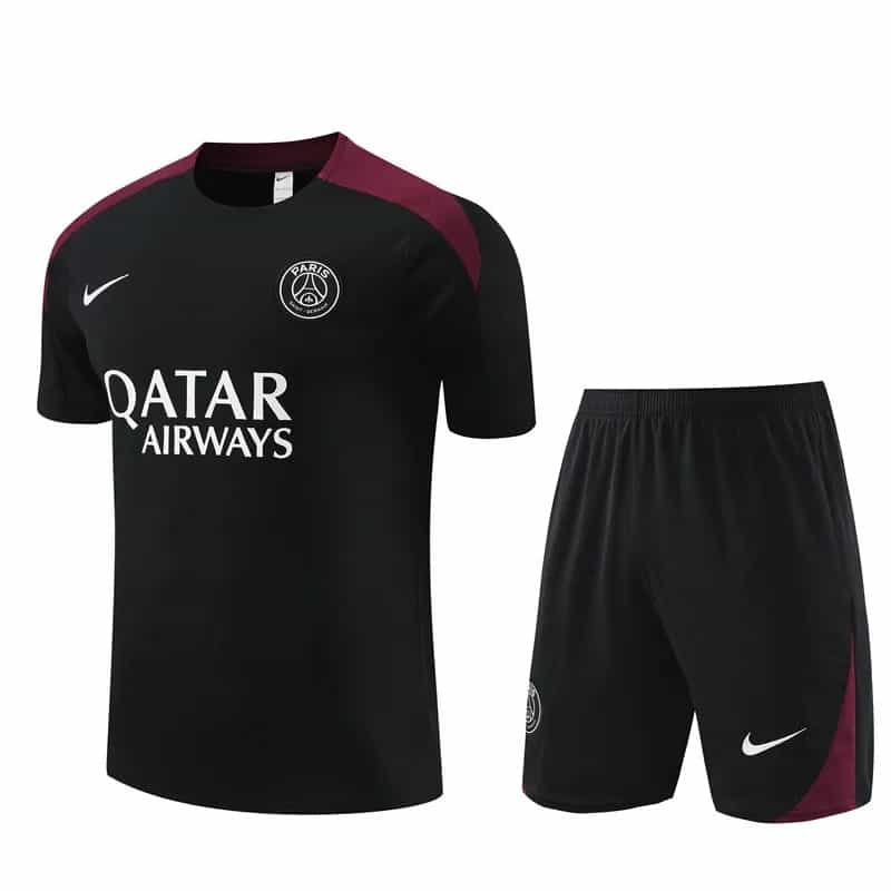 24-25 PSG Short Sleeve Training Suit/24-25短袖训练服PSG巴黎黑色