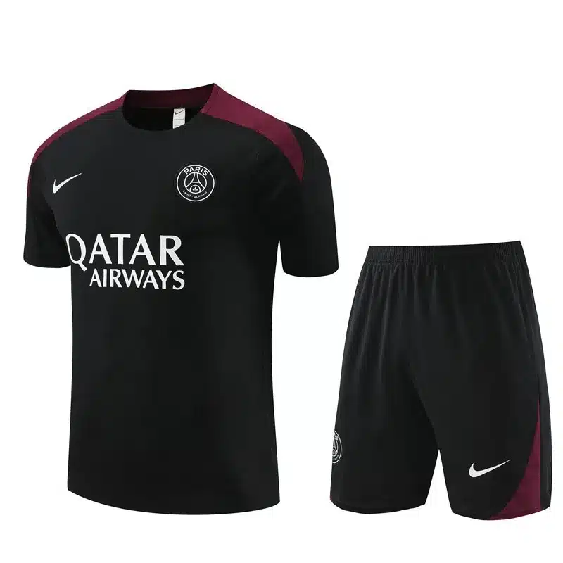 24-25 PSG Short Sleeve Training Suit/24-25短袖训练服PSG巴黎黑色