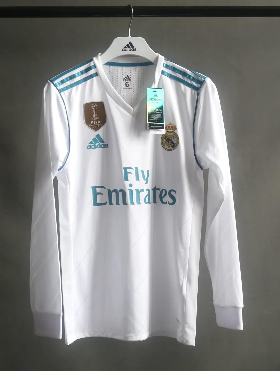 17-18 Real Madrid Home Player Long Sleeve Retro Jersey