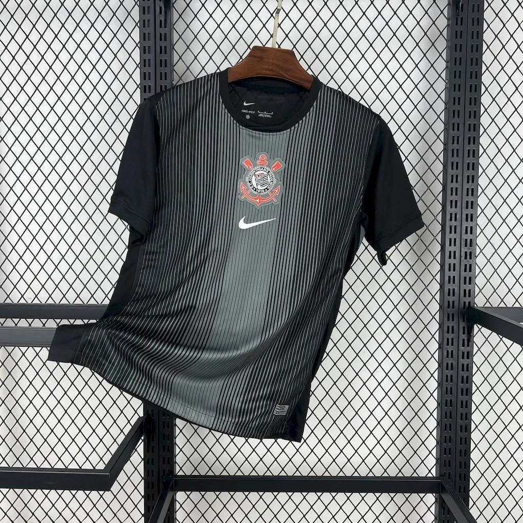 25-26 Corinthians Goal Keeper Black Fans Jersey