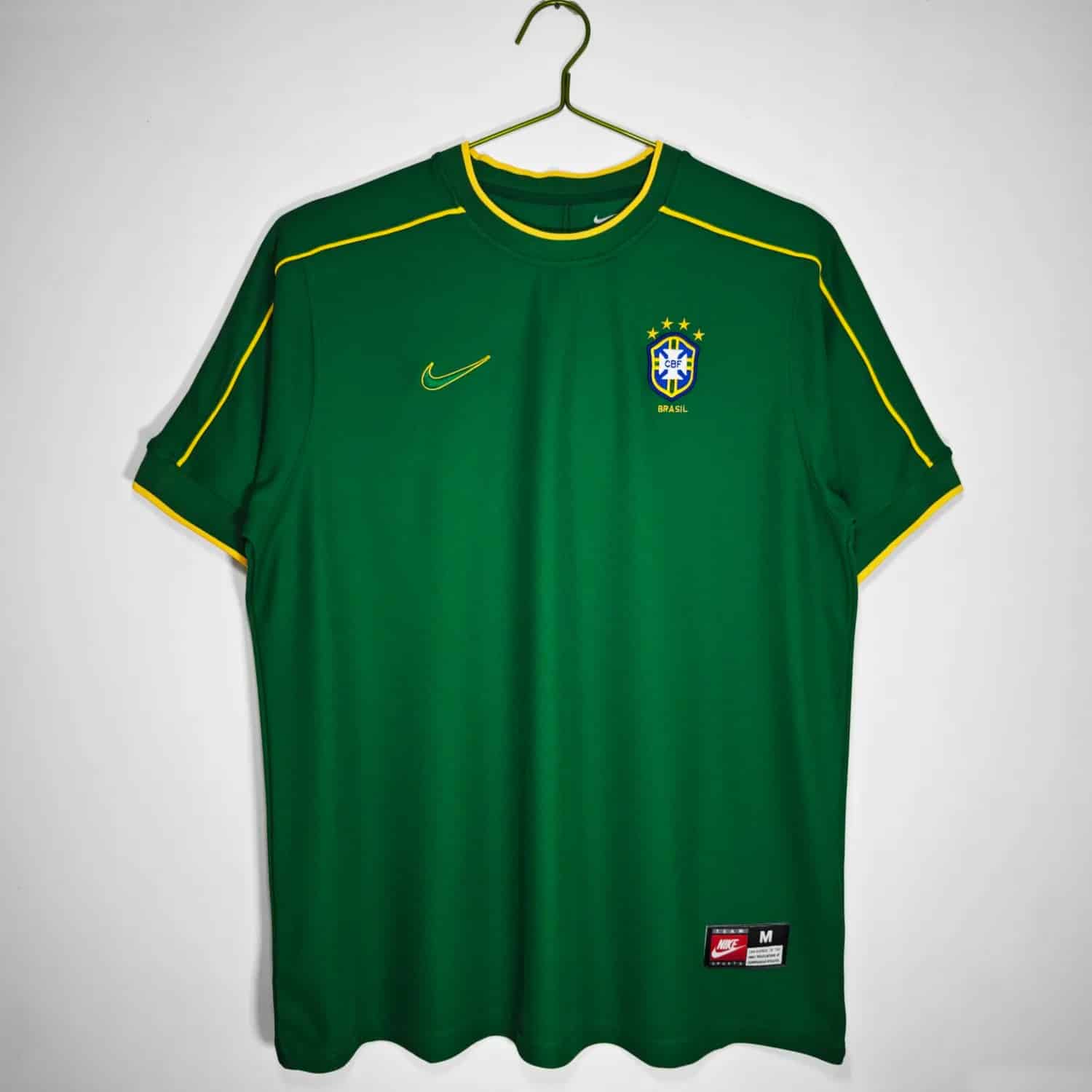 1998 Brazil Goalkeeper Green Retro Jersey